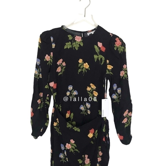 Reformation Reza Dress In Night Bloom Long Sleeve Dress Size 4 new with … - Picture 13 of 17